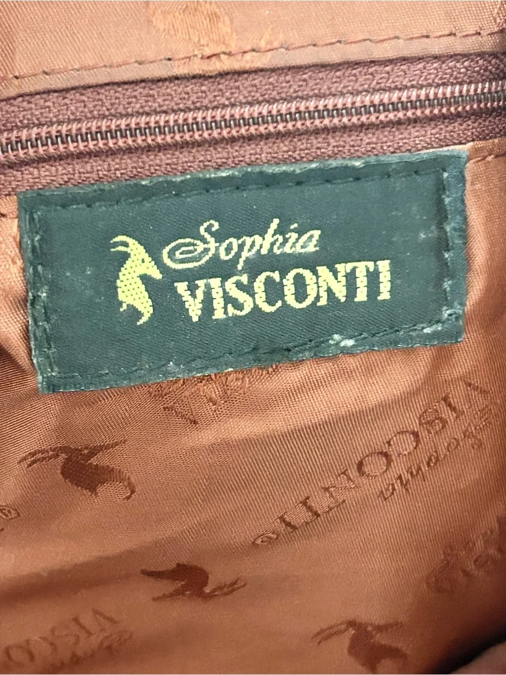Sophia Visconti Tan Italian Leather Hobo Bag with Dark Brown Buckle
